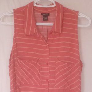 Rue 21 Striped Sleeveless Button-up